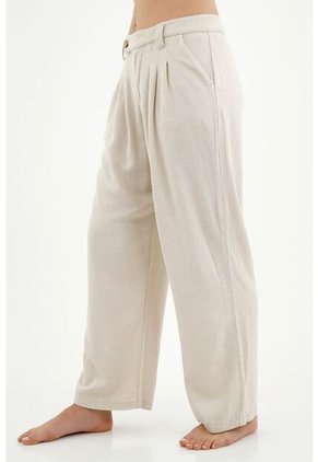 Pantalón Con Prenses Crudo Para Mujer