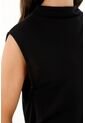 Camiseta Con Ruedo Asimétrico Negra Para Mujer de topmark