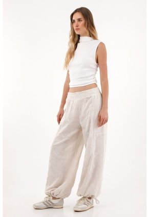 Topmark Pantalón Jogger Con Bordado A Tono Crudo Para Mujer