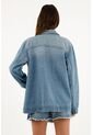 Chaqueta Con Bolsillos De Parche Azul Para Mujer de topmark