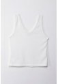 Topmark Camiseta Básica Manga Sisa Crudo Con Detalle Frontal Para Mujer de topmark