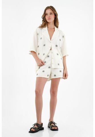 Topmark Camisa Crudo Con Mini Bordados Para Mujer topmark