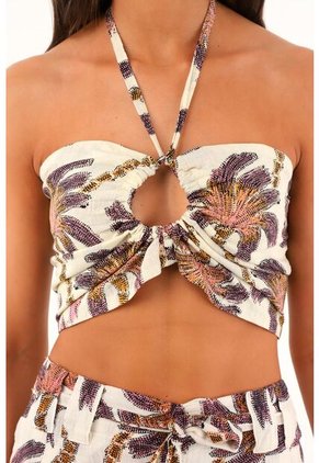 Topmark Camisa Tipo Crop Top Estampada Para Mujer