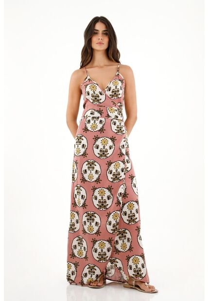 Vestido Largo Con Diseño Cruzado Para Mujer