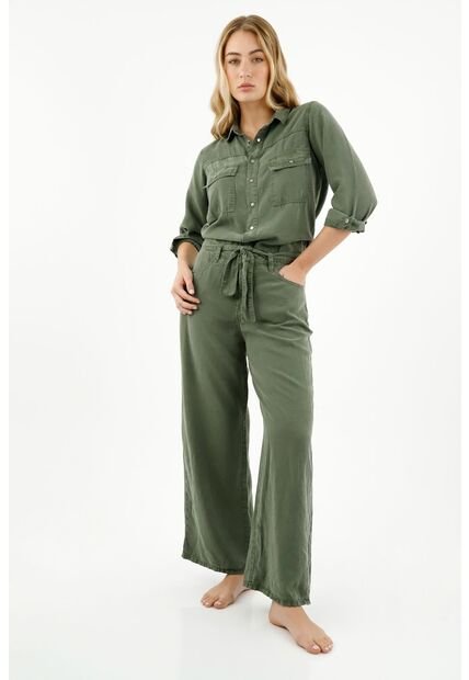 Enterizo Manga Larga Verde Para Mujer