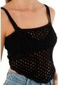 Topmark Camiseta Tipo Pañoleta Tejida Negra Para Mujer de topmark