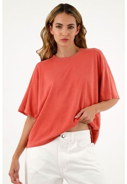 Camiseta Oversize Rosada Para Mujer