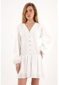 Topmark Vestido Crudo Corto Manga Larga Para Mujer de topmark