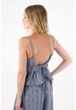 Topmark Camisa De Tiras Y Tela Fluida Azul Para Mujer de topmark