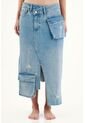 Falda Larga En Denim Para Mujer de topmark