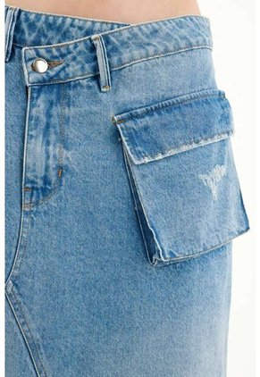 Falda Larga En Denim Para Mujer