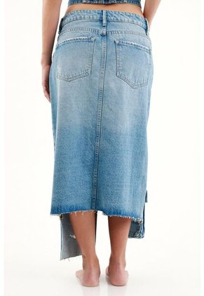 Falda Larga En Denim Para Mujer