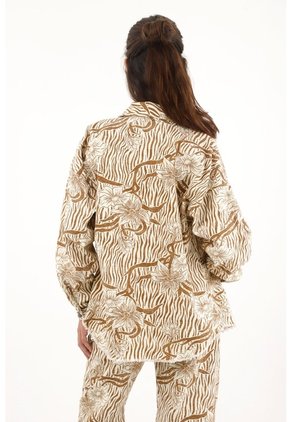 Topmark Chaqueta Amplia Con Estampado De Flores Para Mujer