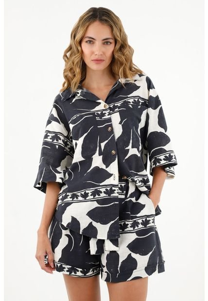 Camisa Negra Oversize Para Mujer