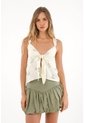Topmark Camisa De Tiras Que Anuda En Delantero Estampada Para Mujer de topmark