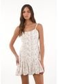 Topmark Vestido Corto Bordado Blanco Para Mujer de topmark