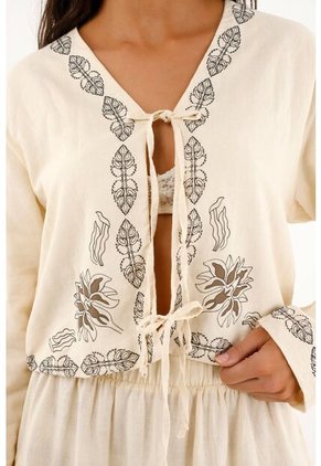 Topmark Abrigo Con Ajuste De Tiras Y Estampado Para Mujer