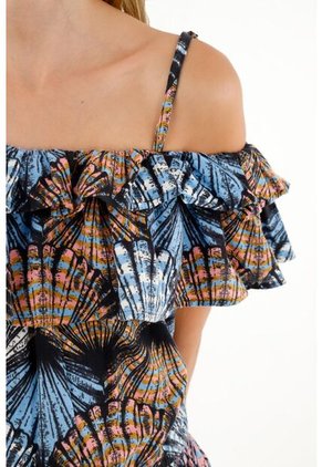 Topmark Vestido Estampado Con Boleros Decorativos Para Mujer