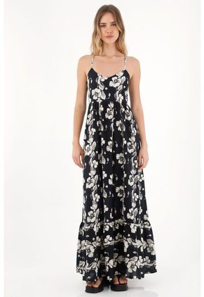 Topmark Vestido Largo Con Estampado De Flores Para Mujer