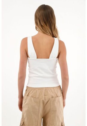 Topmark Camiseta Con Escote Asimétrico Blanca Para Mujer