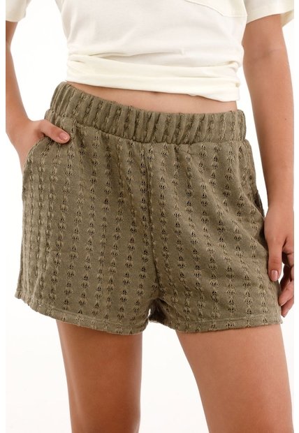 Topmark Short Con Pretina Elástica Tejido Verde Para Mujer