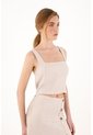 Camisa Crudo De Manga Sisa Para Mujer de topmark