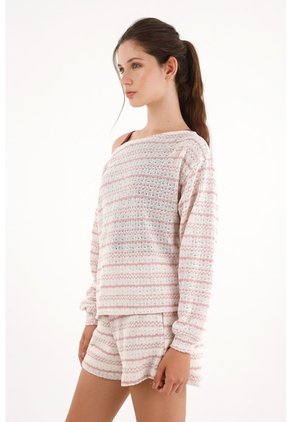 Topmark Buzo Cuello Bandeja A Rayas Para Mujer