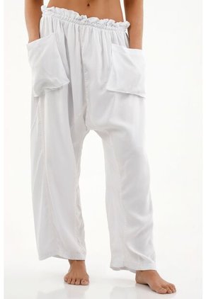 Topmark Pantalón Blanco Oversize Para Mujer