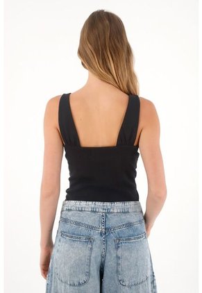 Topmark Camiseta Con Escote Asimétrico Negra Para Mujer