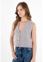Topmark Chaleco Tejido Gris Para Mujer de topmark
