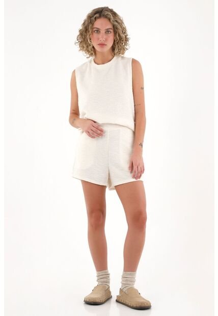 Topmark Short De Tela Con Textura Crudo Para Mujer