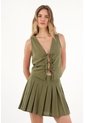 Topmark Camisa Con Ajuste De Tiras En Frente Verde Para Mujer de topmark
