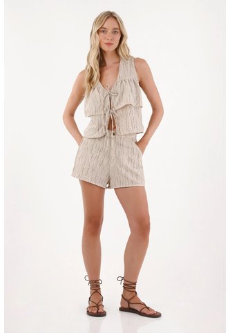 Topmark Short En Tela Estampada Verde Para Mujer topmark