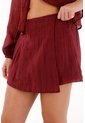 Topmark Falda Short Con Prenses Y Textura Roja Para Mujer de topmark