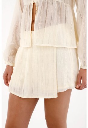Topmark Falda Short Con Prenses Y Textura Crudo Para Mujer