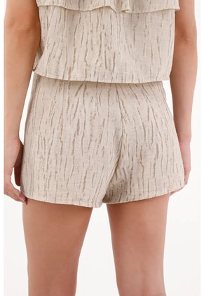 Topmark Short En Tela Estampada Verde Para Mujer