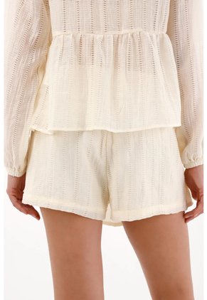 Topmark Falda Short Con Prenses Y Textura Crudo Para Mujer