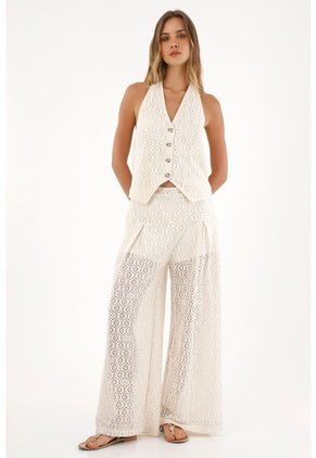 Topmark Pantalón Oversize Tejido Crudo Para Mujer