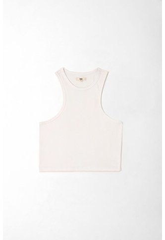 Topmark Camiseta Tipo Crop Top Blanca Para Mujer topmark
