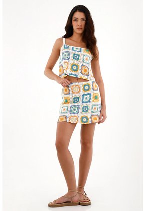 Topmark Camisa Crop En Tela Tejida Para Mujer
