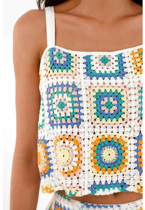 Topmark Camisa Crop En Tela Tejida Para Mujer