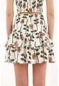 Topmark Falda Corta Con Estampado De Flores Con Cuello Marcado Para Mujer de topmark