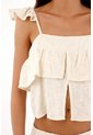 Topmark Camisa Crop Con Boleros Crudo Para Mujer de topmark