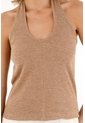 Topmark Camiseta De Tiras Que Anudan En Cuello Crudo Para Mujer de topmark