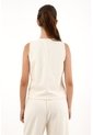 Chaleco Tejido Tipo Tweed Crudo Para Mujer de topmark