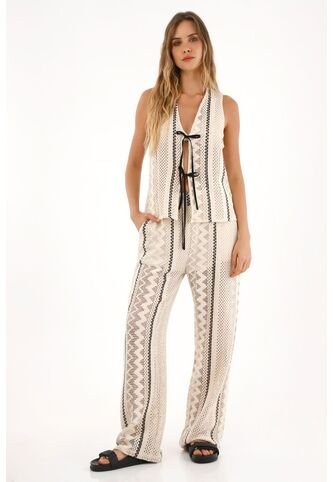 Chaleco Tejido Con Detalles En Contraste Para Mujer topmark