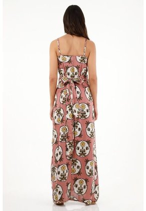 Vestido Largo Con Diseño Cruzado Para Mujer