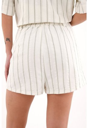 Topmark Short Con Estampado A Rayas Verdes Con Detalle Frontal Para Mujer