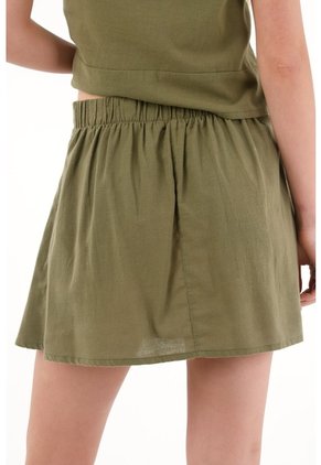 Topmark Falda Corta De Tablas Verde Para Mujer