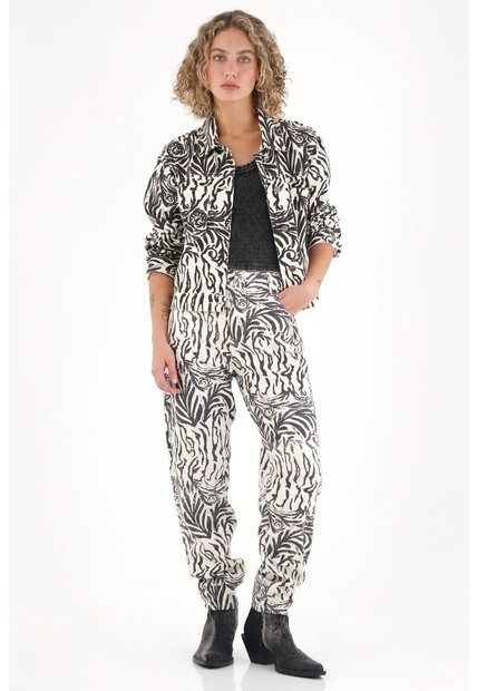 Topmark Jean Mom En Dril Estampado Para Mujer